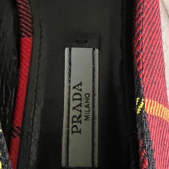 Plaid Prada Flats with Black Bow, Pristine Condition Size 37/7/6.5 - Picture 8 of 8